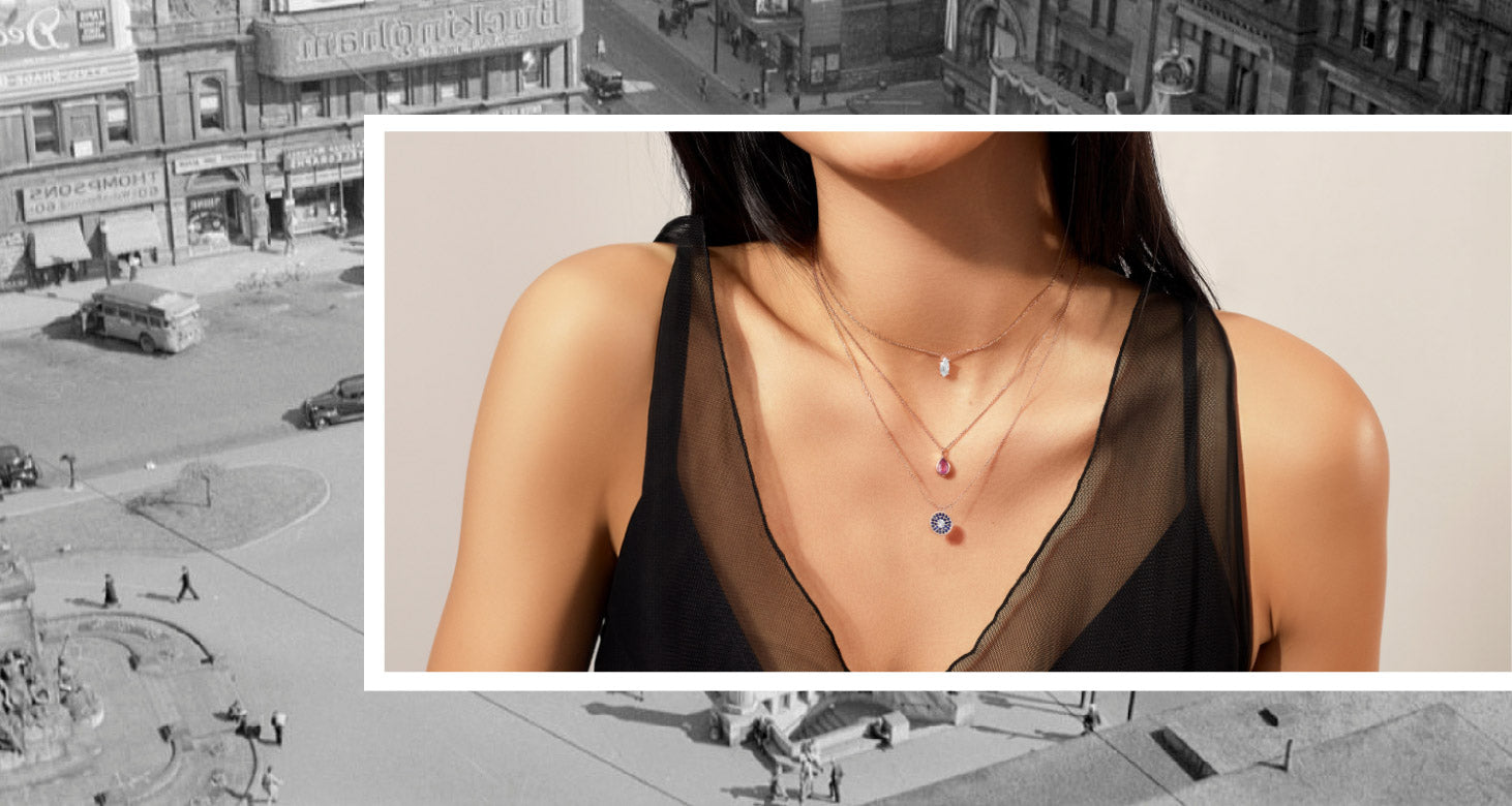 jewellers district gemstone necklaces sapphire blue pink morganite