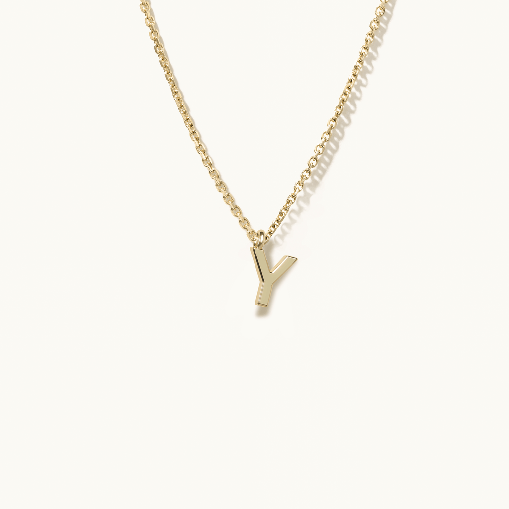 Jewellers District's Gold Initial Pendant Necklace: Y in 14k Yellow Gold