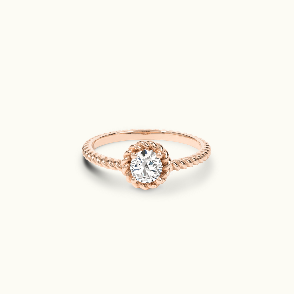 Jewellers District's Twist Diamond Engagement Ring in 14k Rose Gold, Round