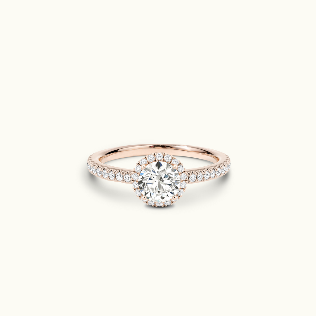 Jewellers District's Cushion Halo Diamond Engagement Ring in 14k Rose Gold, Cushion #4