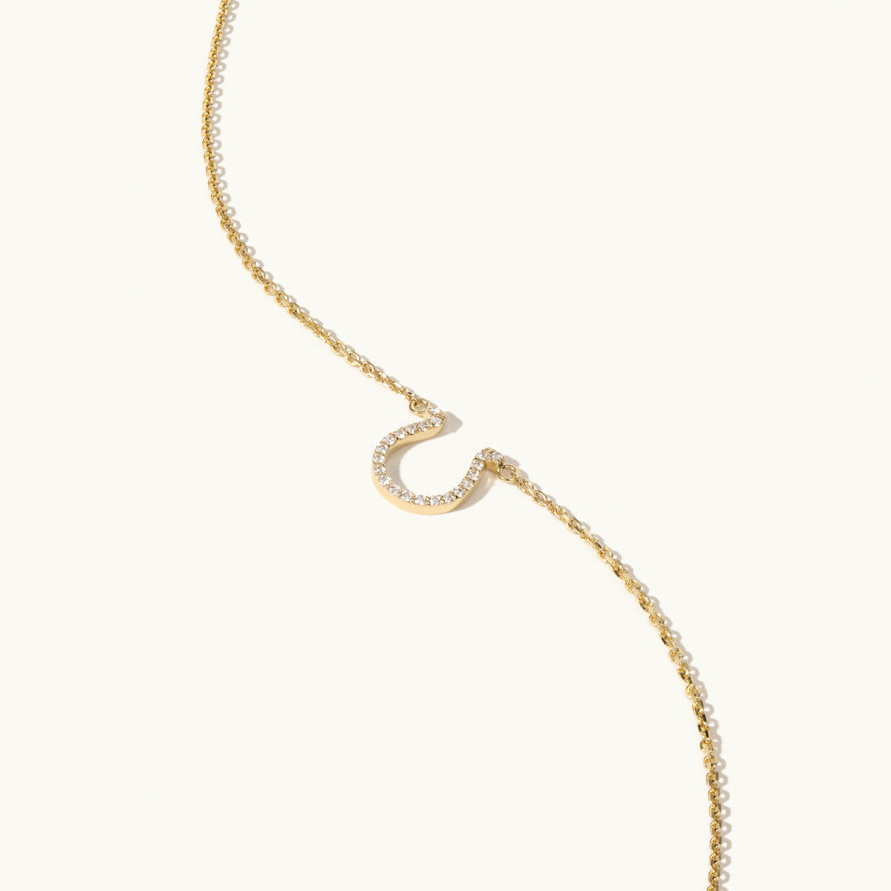 Jewellers District's Horseshoe Diamond Pavé Pendant Necklace in 14k Yellow Gold #2