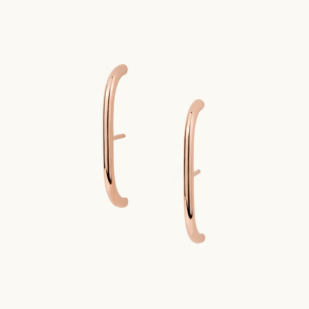 Profile view of Jewellers District's Earlobe Cuff Gold Earrings in 14k Rose Gold