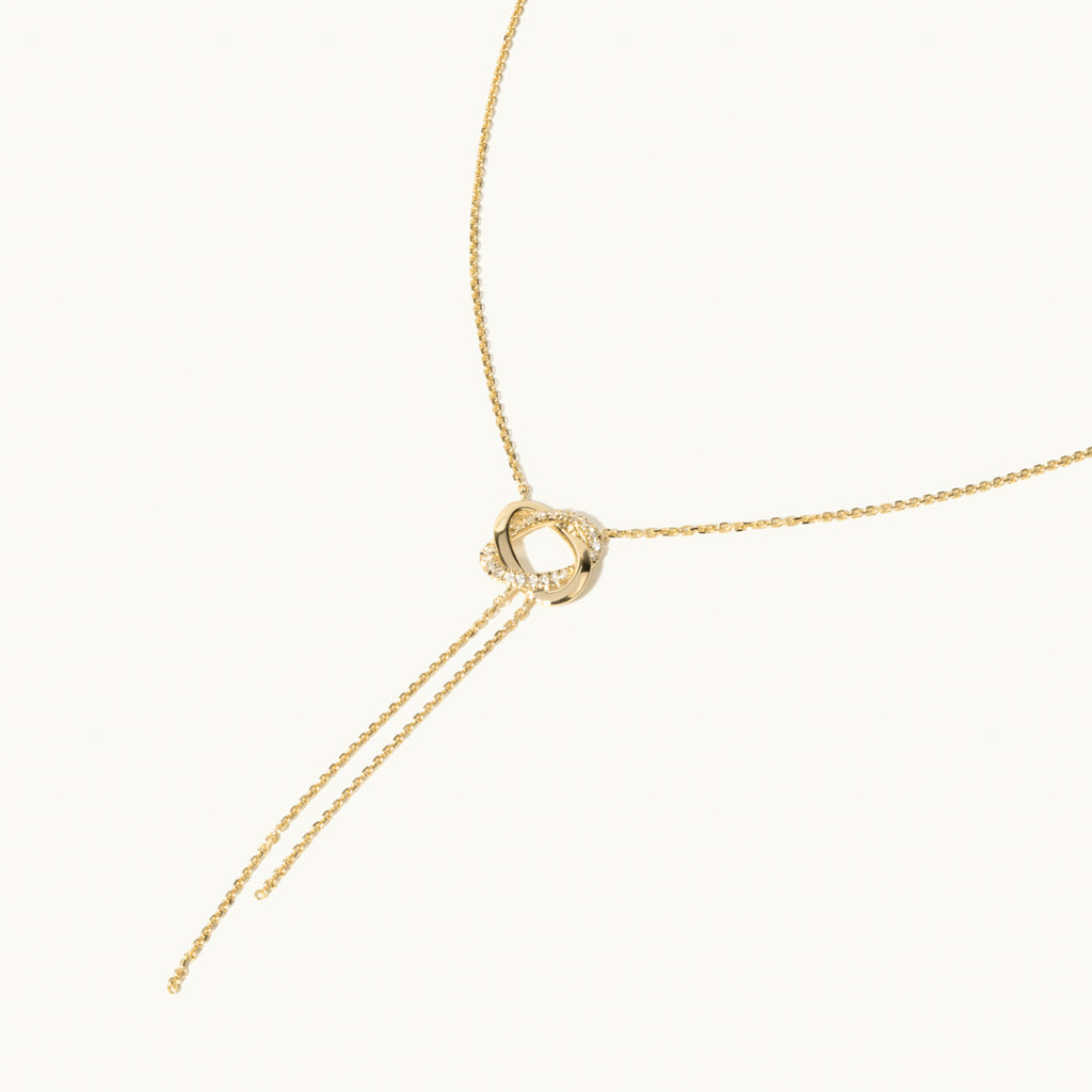 Jewellers District's Twist Diamond Pavé Lariat Necklace in 14k Yellow Gold #2