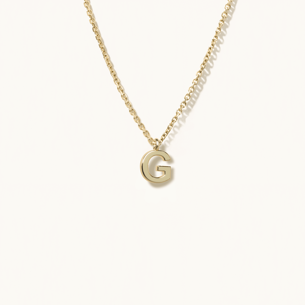 Jewellers District's Gold Initial Pendant Necklace: G in 14k Yellow Gold