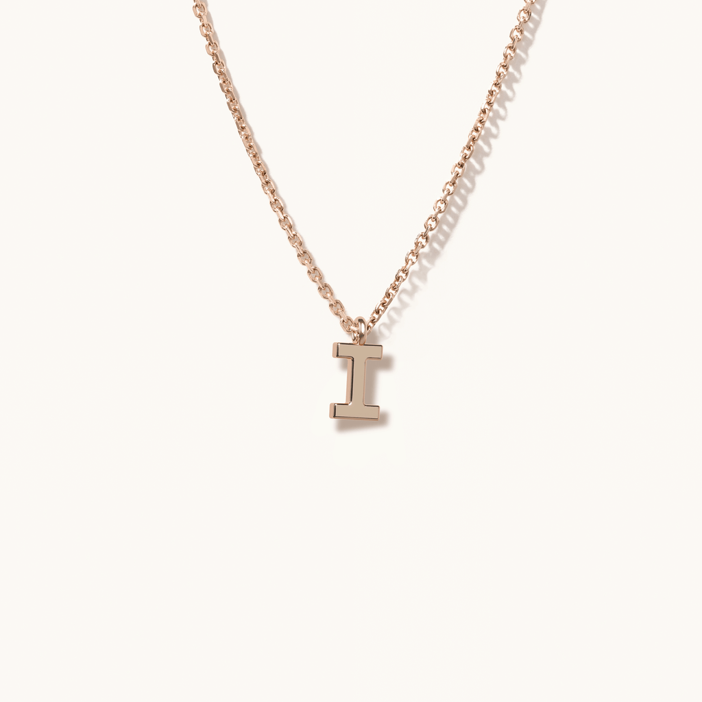 Jewellers District's Gold Initial Pendant Necklace: I in 14k Rose Gold