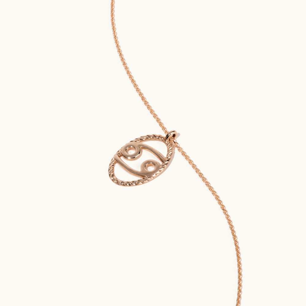 Jewellers District's Gold Zodiac Charm Necklace: Cancer in 14k Rose Gold