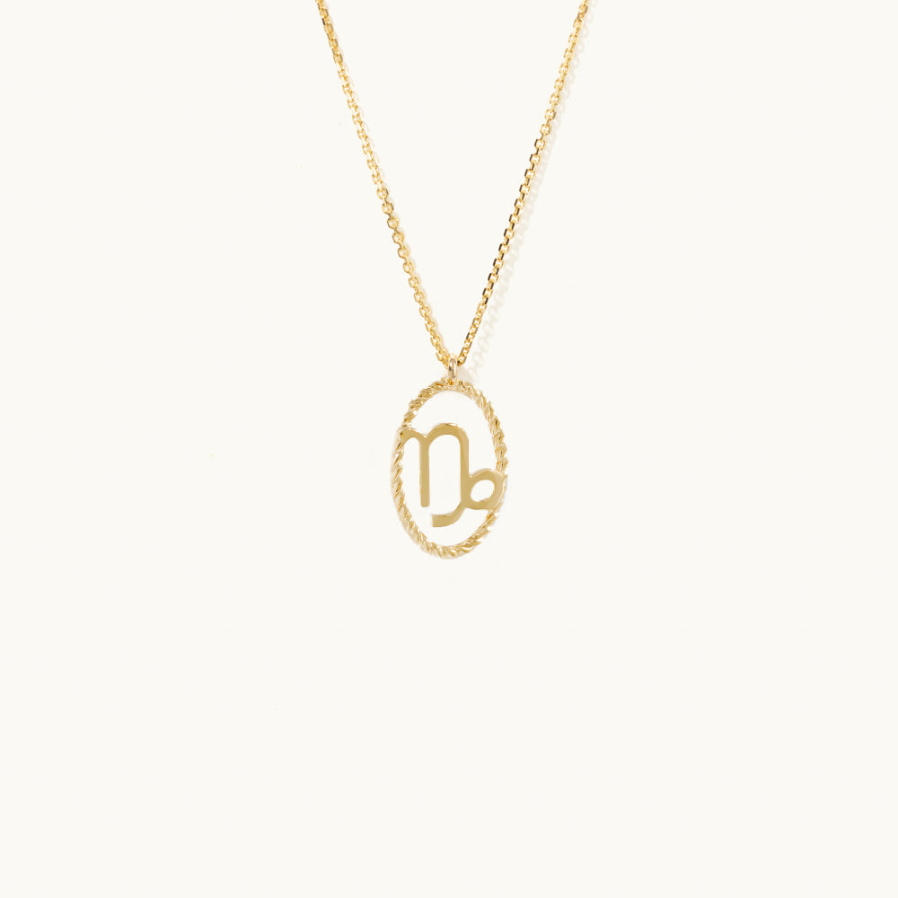 Jewellers District's Gold Zodiac Charm Necklace: Capricorn in 14k Yellow Gold