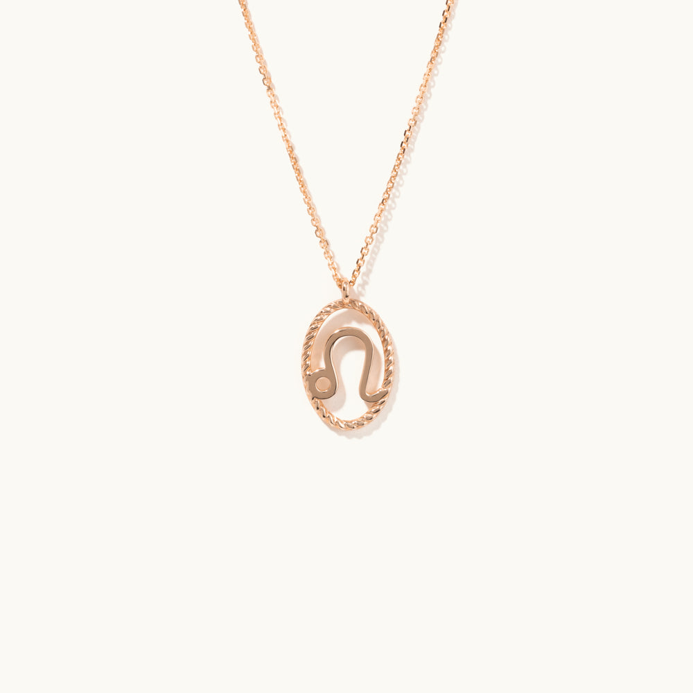 Jewellers District's Gold Zodiac Charm Necklace: Leo in 14k Rose Gold