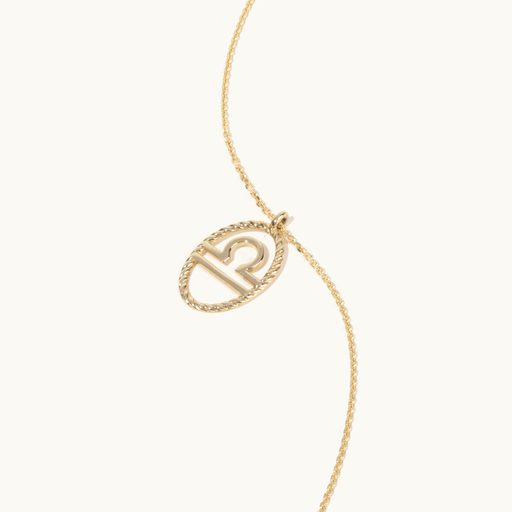 Jewellers District's Gold Zodiac Charm Necklace: Libra in 14k Yellow Gold