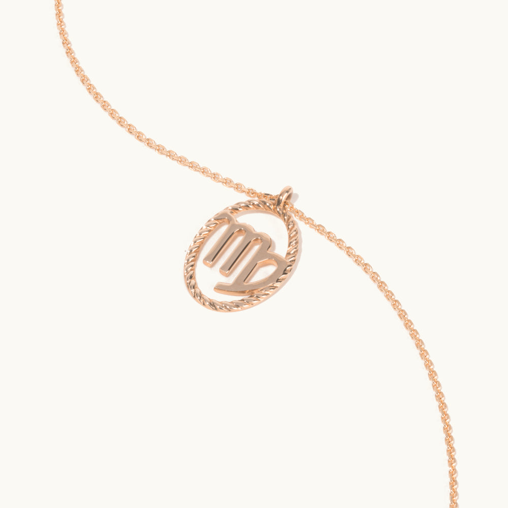 Jewellers District's Gold Zodiac Charm Necklace: Virgo in 14k Rose Gold