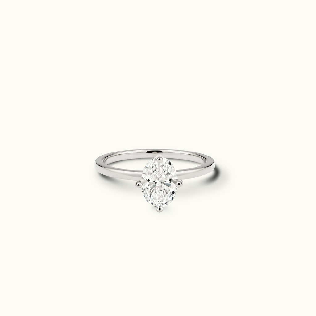 Jewellers District's Compass Diamond Engagement Ring in 14k White Gold, Oval