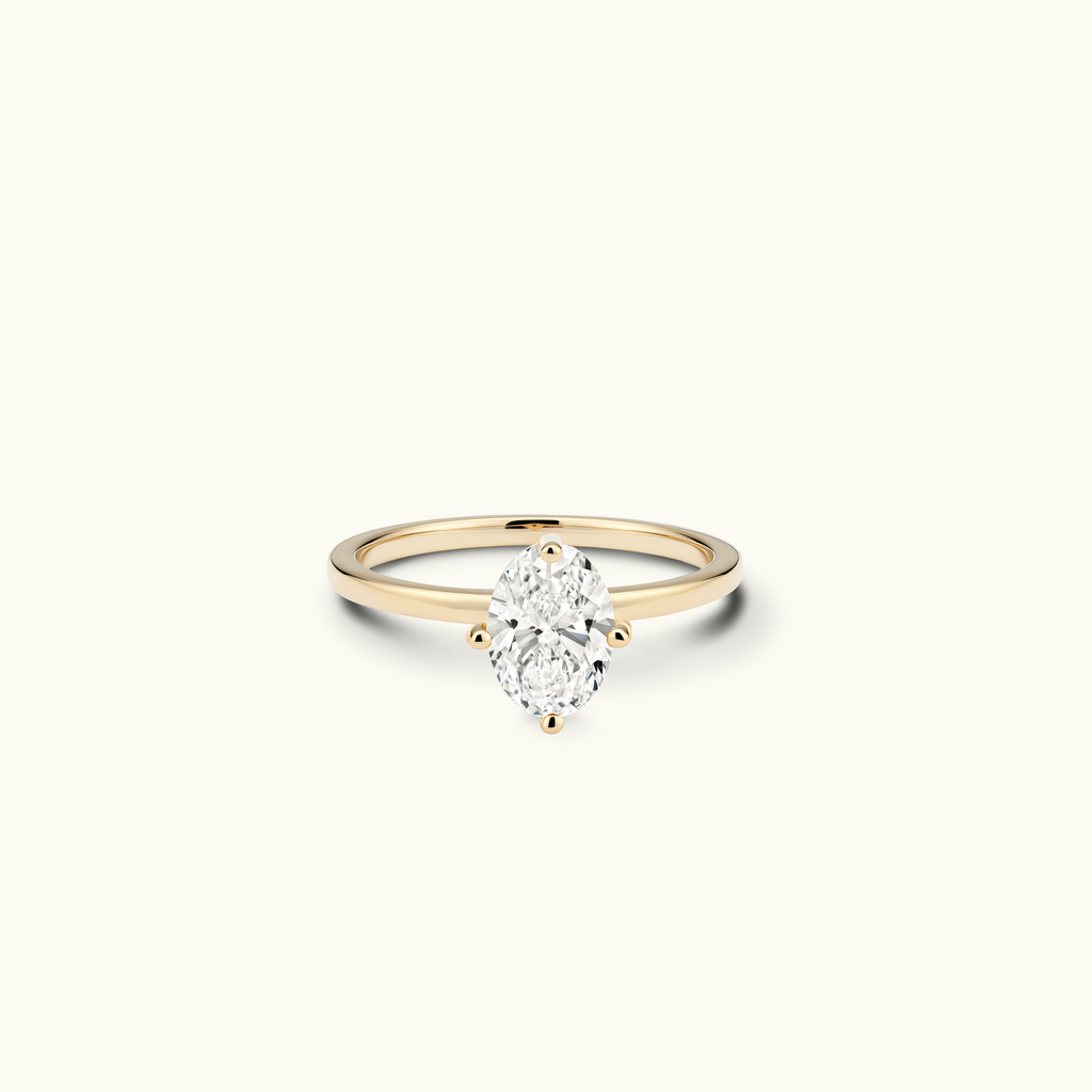 Jewellers District's Compass Diamond Engagement Ring in 14k Yellow Gold, Oval