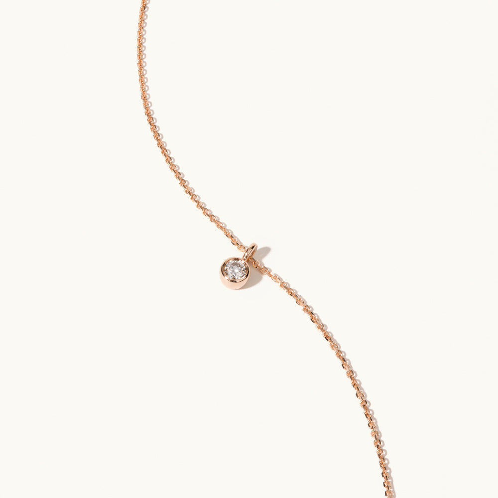 Jewellers District's Bezel-Set Solitaire Diamond Necklace in 14k Rose Gold #2