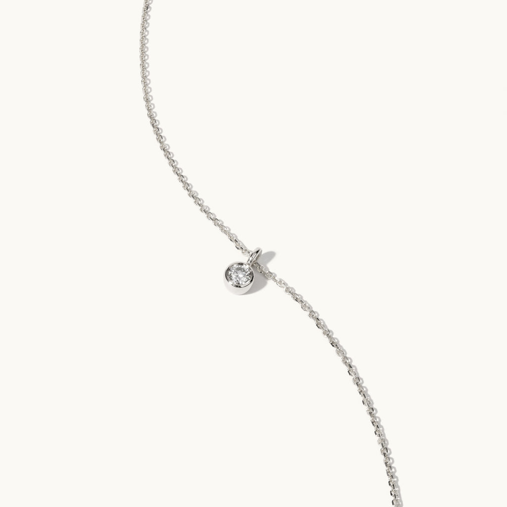 Jewellers District's Bezel-Set Solitaire Diamond Necklace in 14k White Gold #2