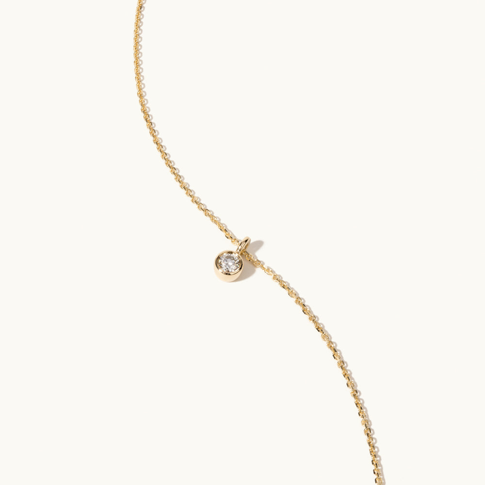 Jewellers District's Bezel-Set Solitaire Diamond Necklace in 14k Yellow Gold #2