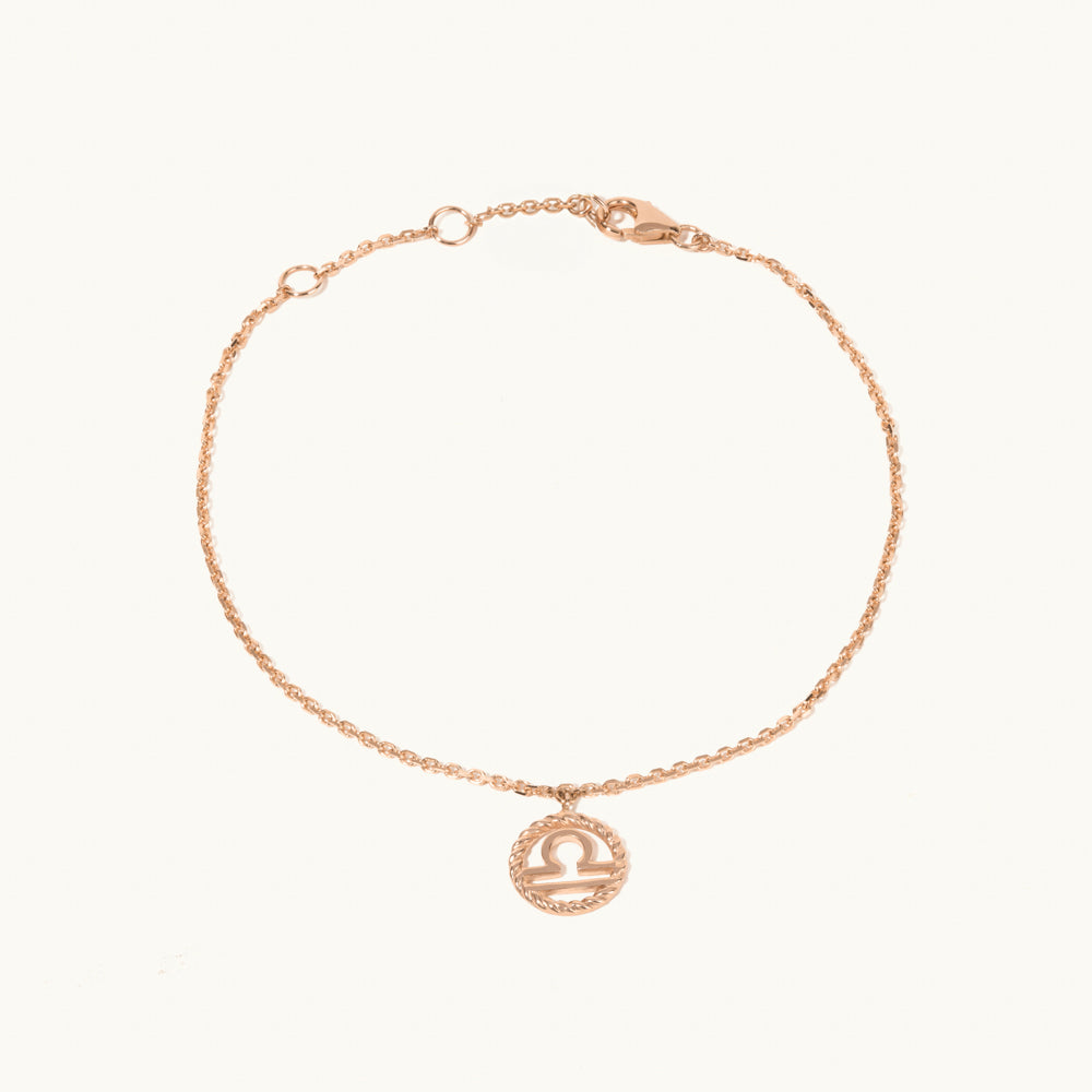 Jewellers District's Gold Zodiac Charm Bracelet: Libra in 14k Yellow Gold #2