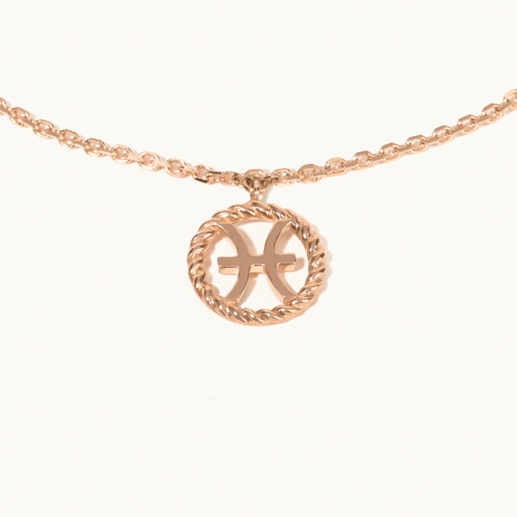 Jewellers District's Gold Zodiac Charm Bracelet: Pisces in 14k Rose Gold #2