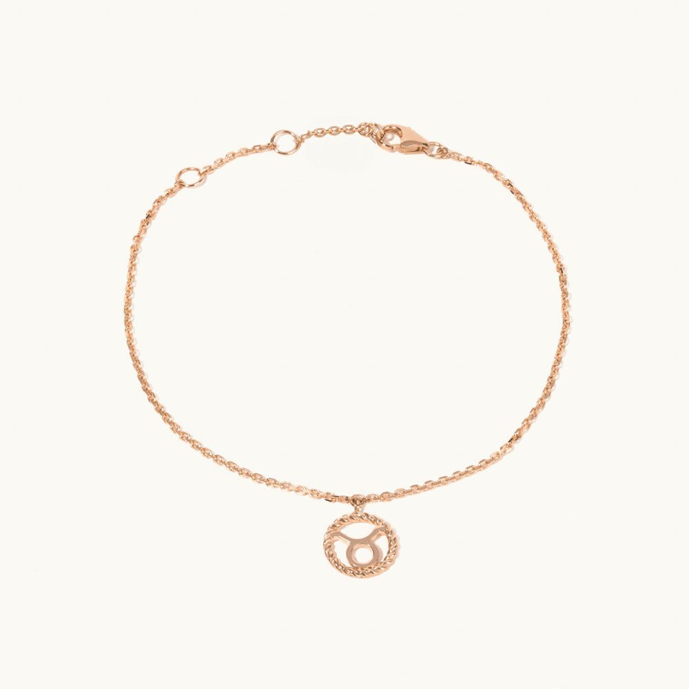 Jewellers District's Gold Zodiac Charm Bracelet: Taurus in 10k Rose Gold