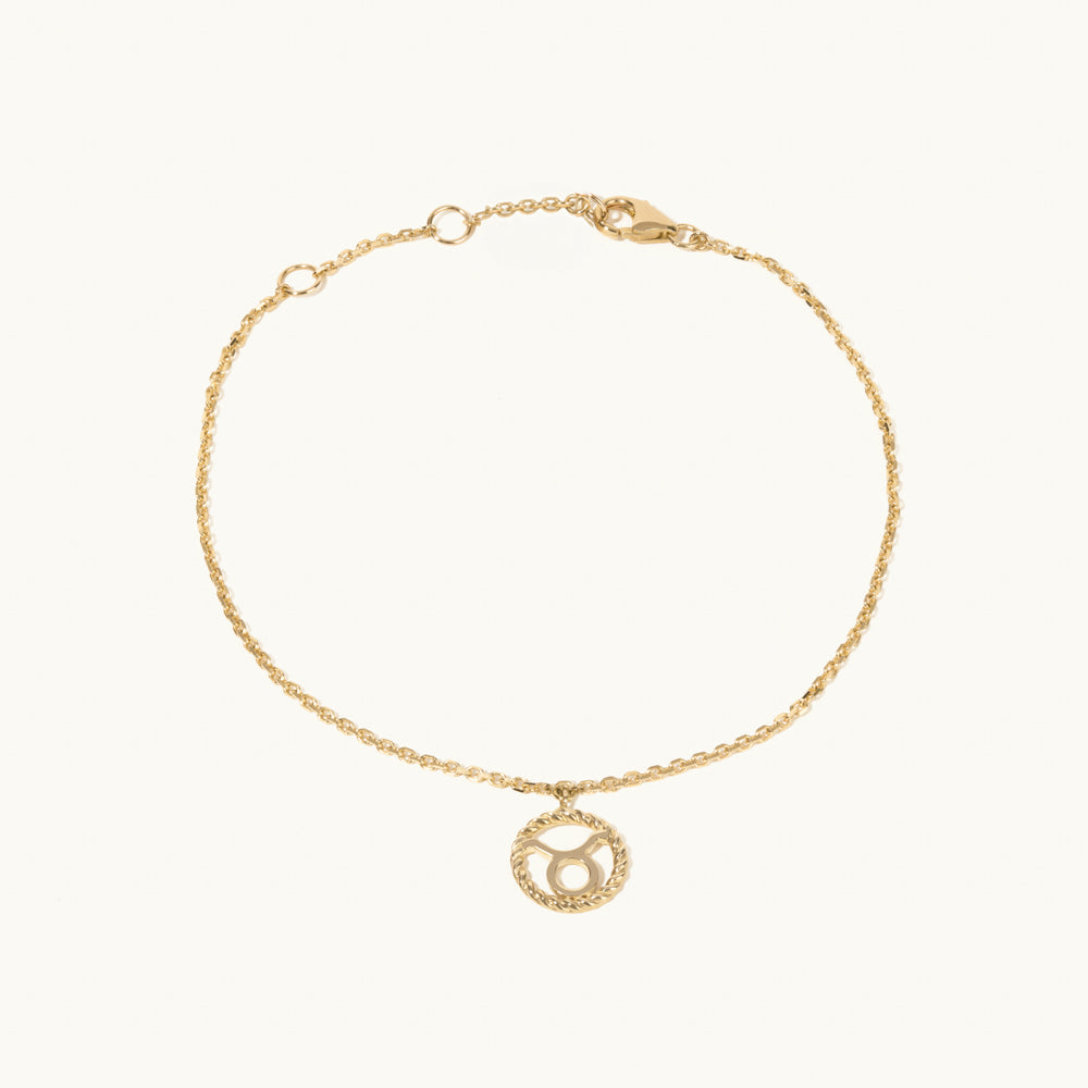 Jewellers District's Gold Zodiac Charm Bracelet: Taurus in 10k Yellow Gold