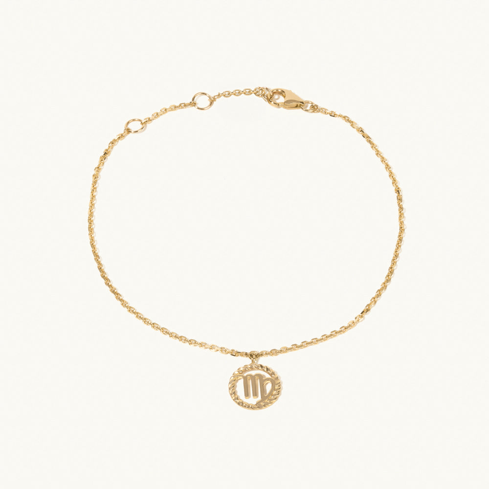 Jewellers District's Gold Zodiac Charm Bracelet: Virgo in 10k Yellow Gold