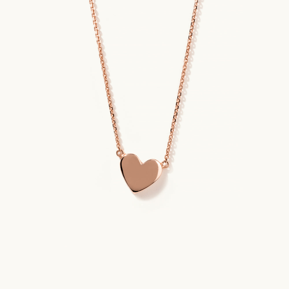 Face view of Jewellers District's Heart of Gold Pendant Necklace in 14k Rose Gold