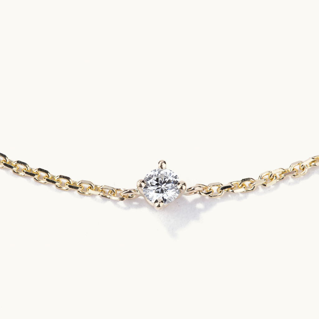 Jewellers District's Single Diamond Gold Bracelet in 14k Yellow Gold