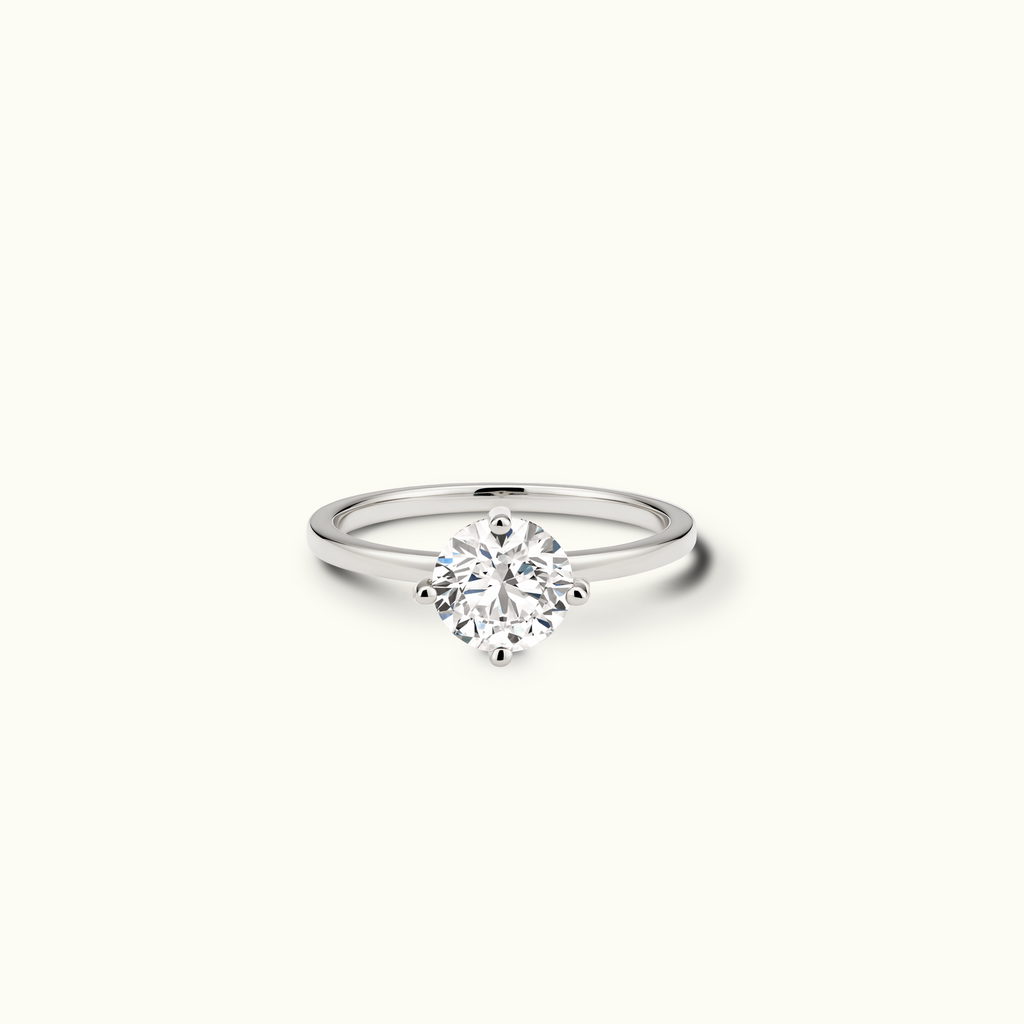 Jewellers District's Compass Diamond Engagement Ring in 14k White Gold, Round