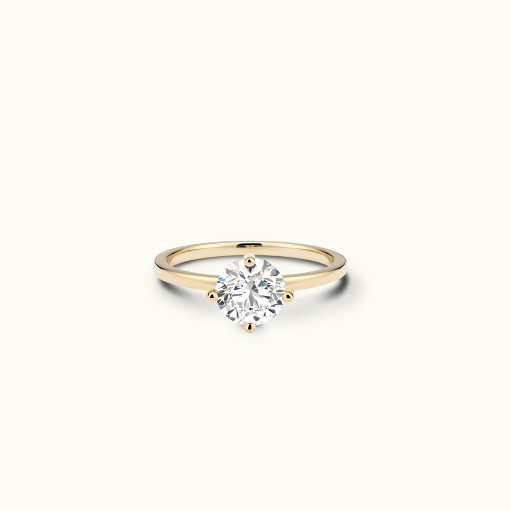 Jewellers District's Compass Diamond Engagement Ring in 14k Yellow Gold, Round