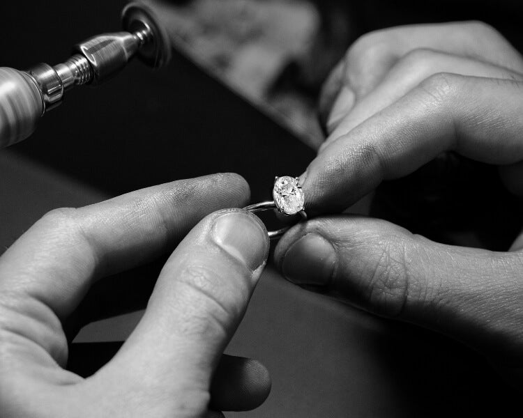 jewellers district engagement ring being made