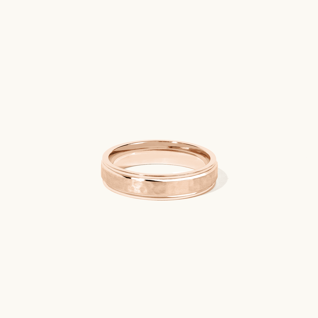 Jewellers District's Hammered Wedding Ring in 14k Rose Gold