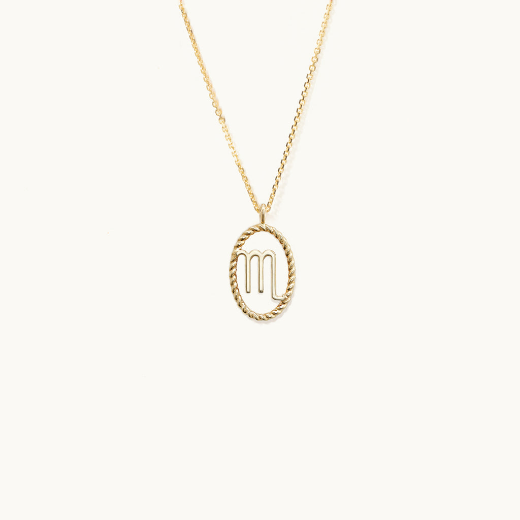 Jewellers District's Gold Zodiac Charm Necklace: Scorpio in 14k Yellow Gold