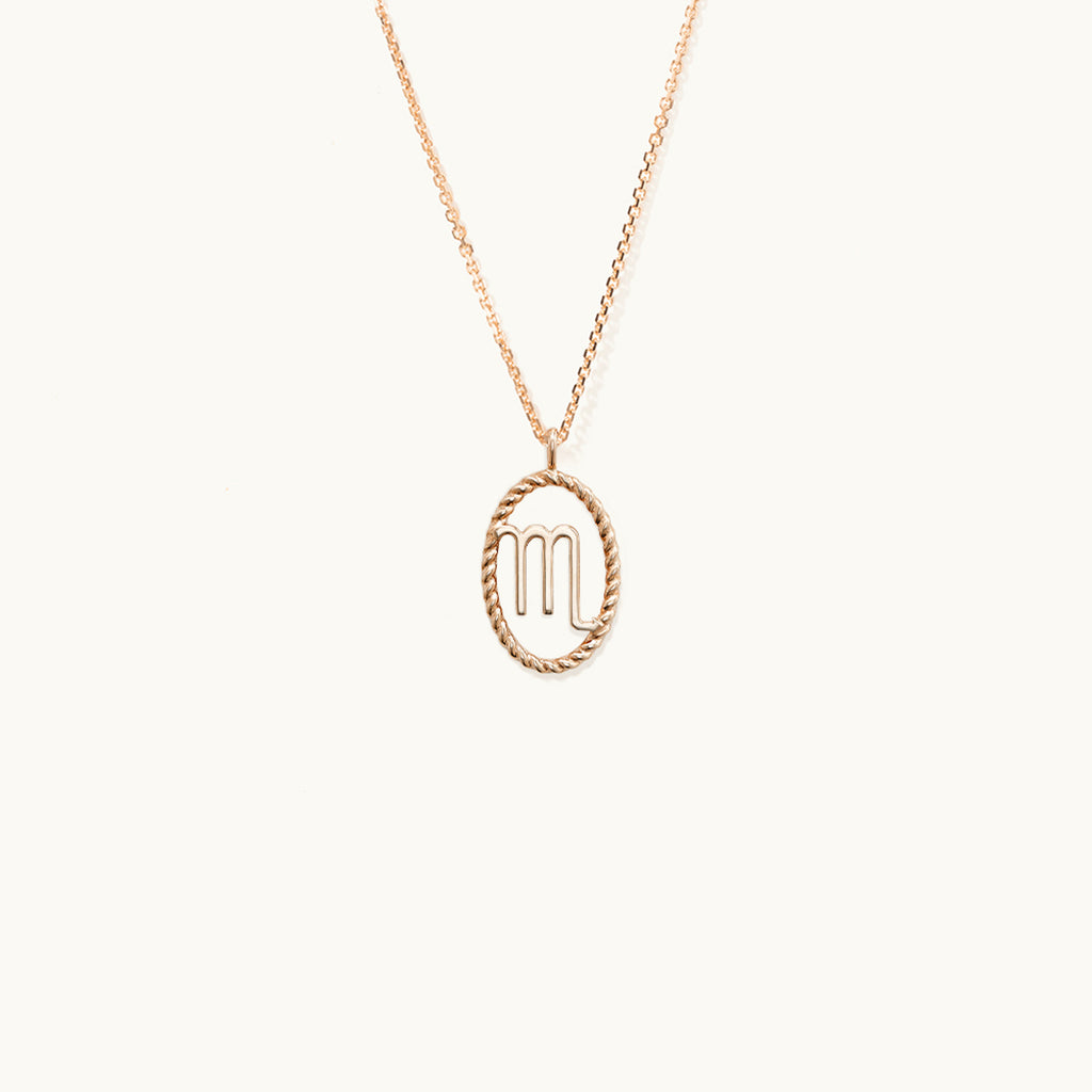 Jewellers District's Gold Zodiac Charm Necklace: Scorpio in 14k Rose Gold