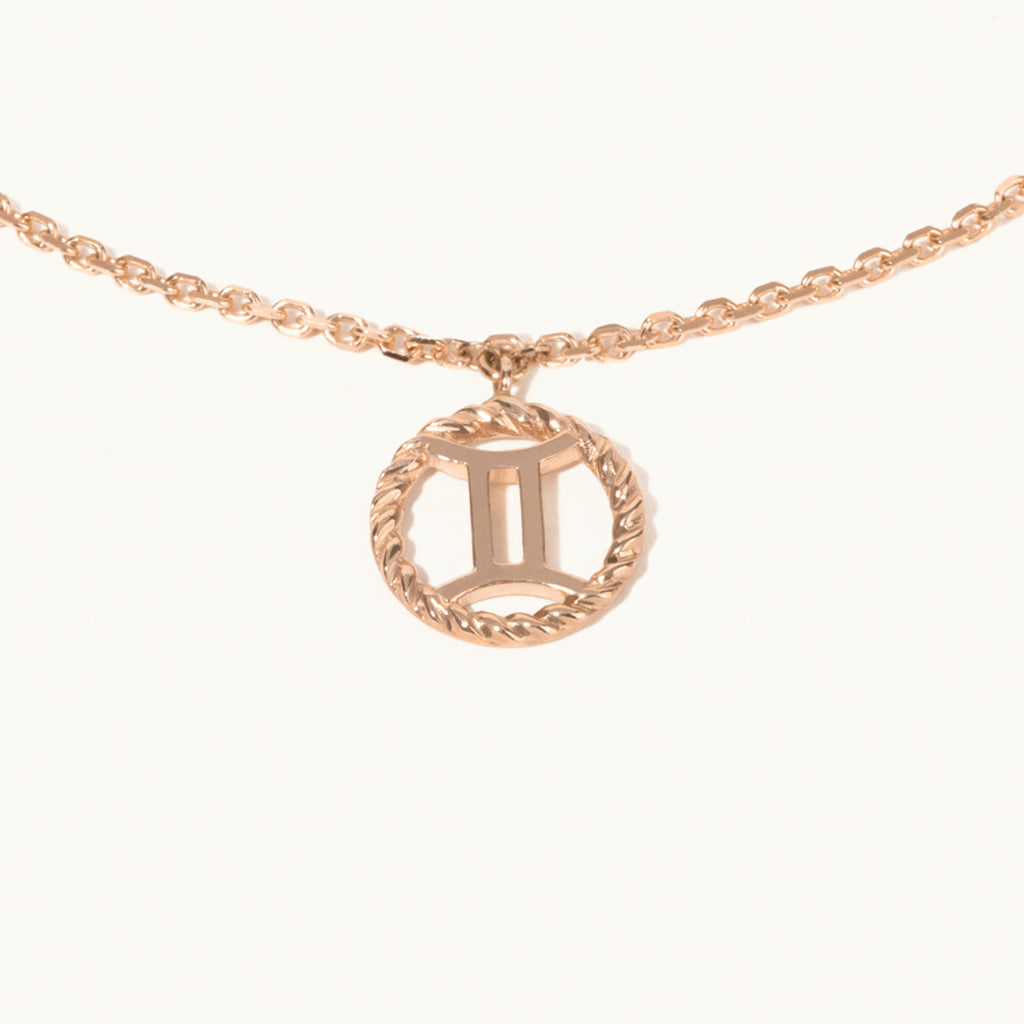 Jewellers District's Gold Zodiac Charm Bracelet: Gemini in 14k Rose Gold #2