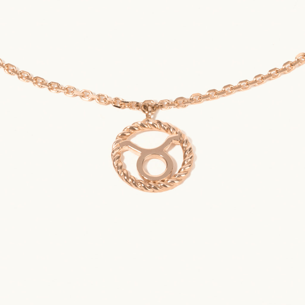 Jewellers District's Gold Zodiac Charm Bracelet: Taurus in 14k Rose Gold #2